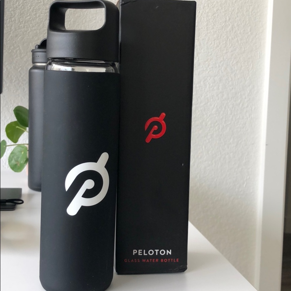 Peloton glass water bottle